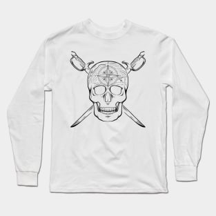 Pirate's Life For Me (Black Lines) Long Sleeve T-Shirt